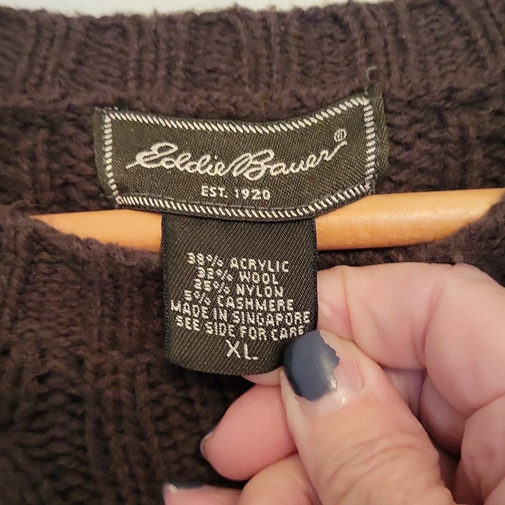 Eddie Bauer Vintage wool/Cashmere cable knit sweater - Picture 3 of 6